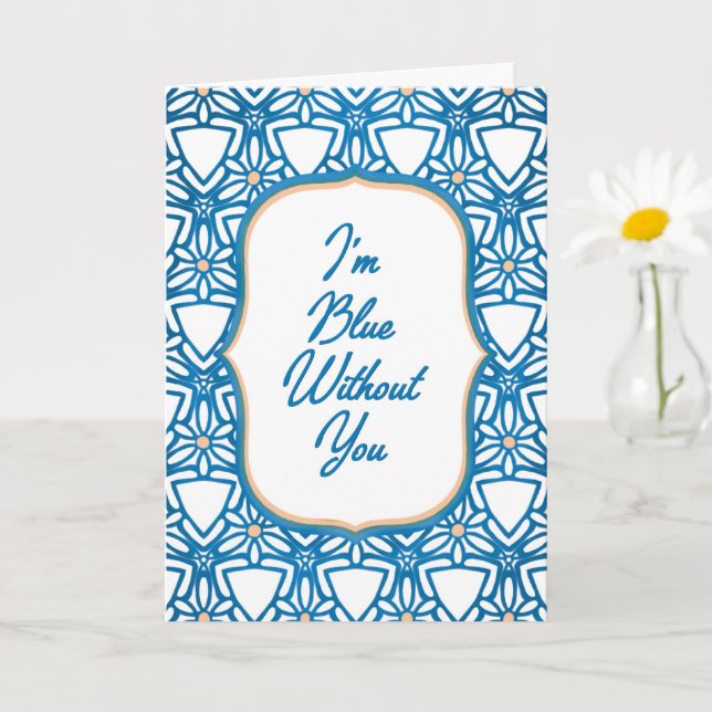 Blue Without You Miss You Card Karte (Kleine Pflanze)