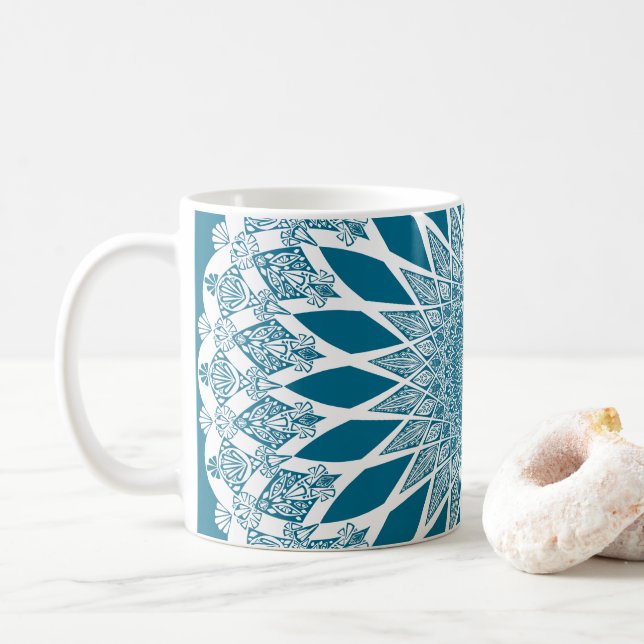 Blue Woad Tristyns Mandala Kaffeetasse (Mit Donut)