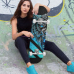 Blue Wolf Head Skateboard<br><div class="desc">This design may be personalized by choosing the customize option to add text or make other changes. If this product has the option to transfer the design to another item, please make sure to adjust the design to fit if needed. Contact me at colorflowcreations@gmail.com if you wish to have this...</div>
