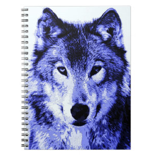 Blue Wolf Portrait-Notebook Notizblock