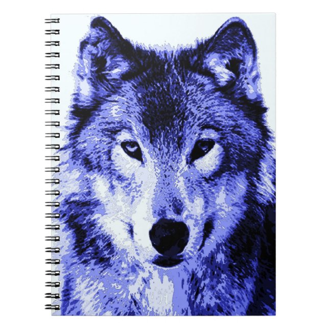 Blue Wolf Portrait-Notebook Notizblock (Vorderseite)