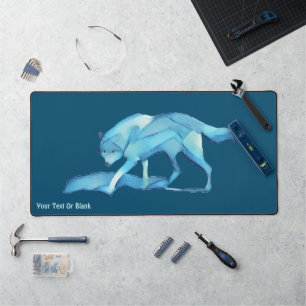 Blue Wolf Schreibtischunterlage