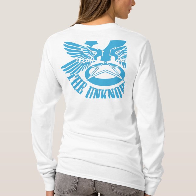 Blue Womens Angepasst Hoody (Rückseite)