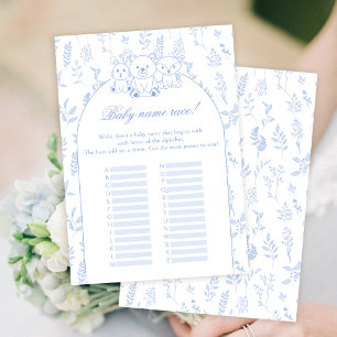 Blue Woodland Baby Boy Douche Nom Course Carte de 