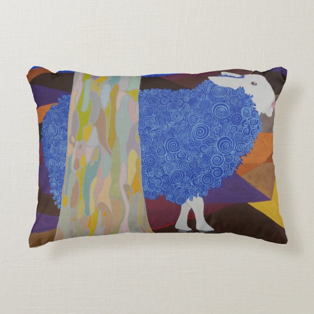 Blue Woold Sheep Dekokissen (Vorderseite)