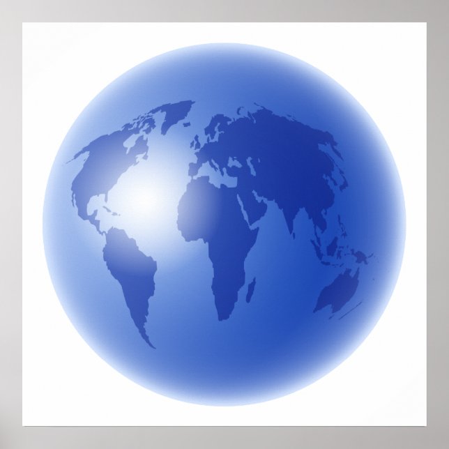 Blue World Globe Poster (Vorne)