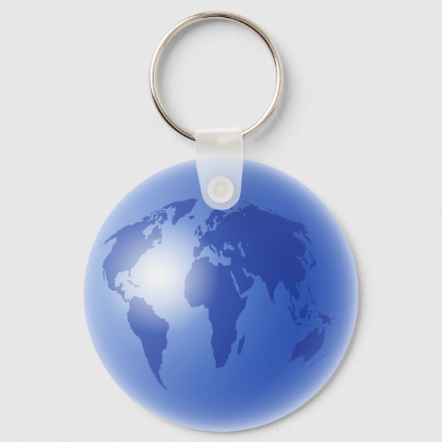 Blue World Globe Schlüsselanhänger (Vorderseite)