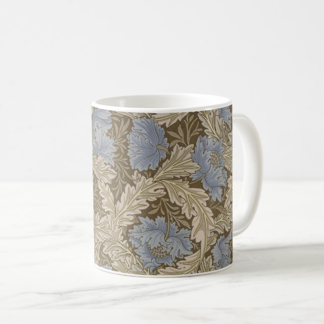 Blue Wreath Pattern (von William Morris) Kaffeetasse (VorderseiteRechts)
