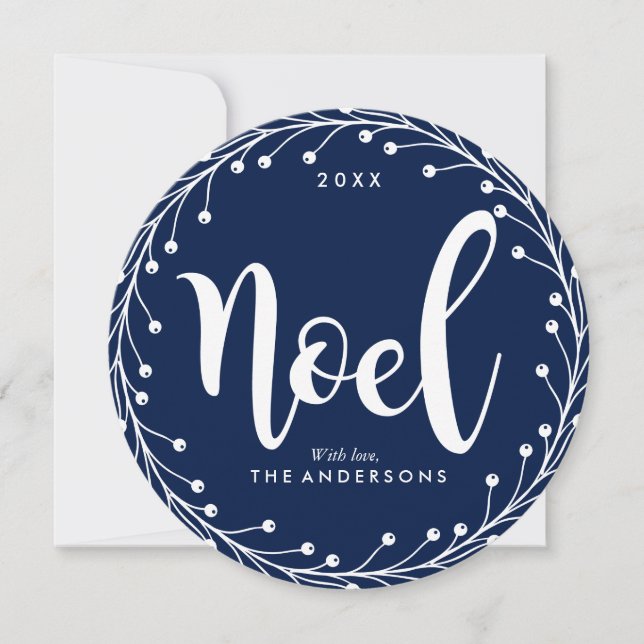 Blue Wreath-Weihnachten Feiertagskarte (Vorderseite)