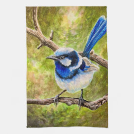 Blue Wren - Geschirrtuch
