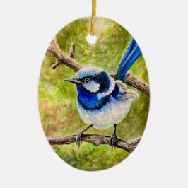 Blue Wren - Keramik Ornament
