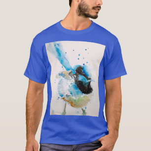 Blue Wren Watercolor Painting Australian Birds T-Shirt