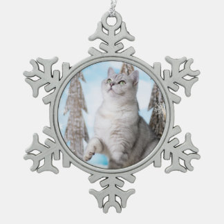 Blue XMAS 2018 Schneeflocken Zinn-Ornament