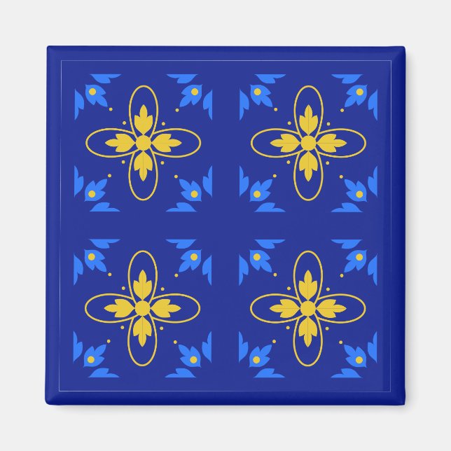 Blue & Yellow Azulejo Magnet (Vorne)