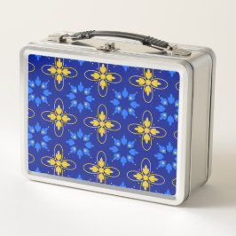 Blue & Yellow Azulejo Metall Brotdose