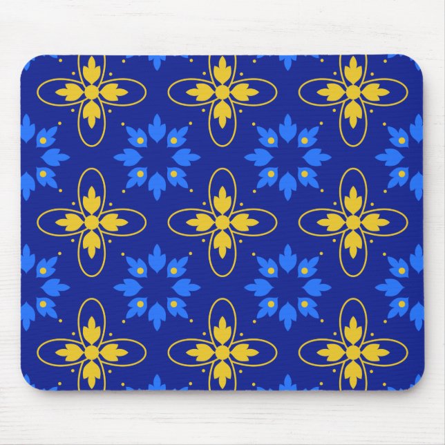 Blue & Yellow Azulejo Mousepad (Vorne)