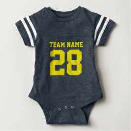 Blue Yellow Baby Football Jersey Sports Romper Baby Strampler