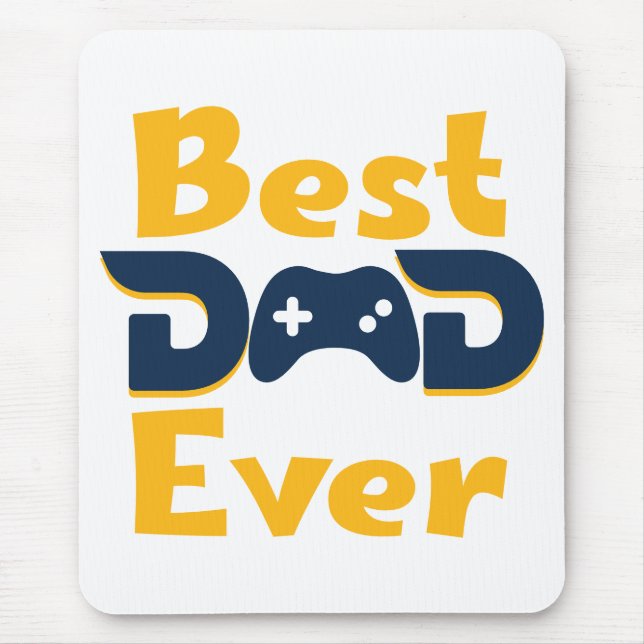 Blue & Yellow Best Vater Ever Gamer Vater Fathday Mousepad (Vorne)