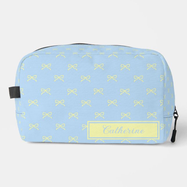 Blue & Yellow Bow Pattern Coquette Cosmetic  Waschbeutel (Vorderseite)