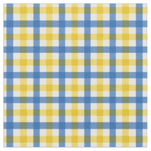 Blue & Yellow Bright Summer Gingham Kariert / Tart Stoff