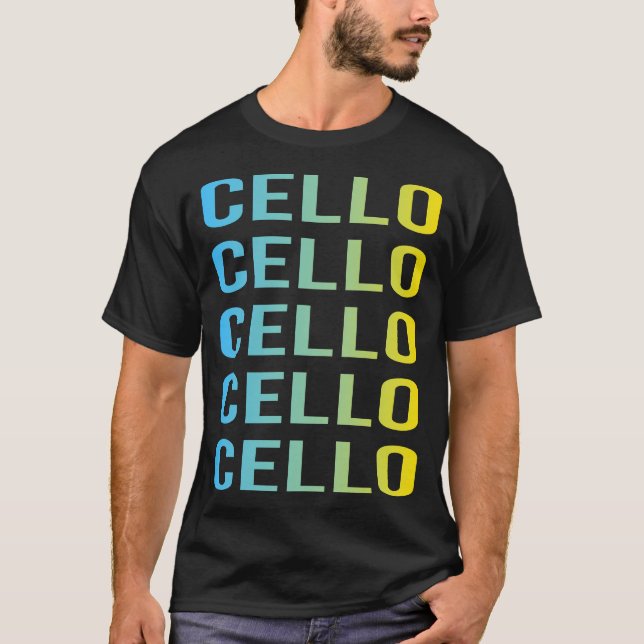 Blue Yellow Cello Cellist T-Shirt (Vorderseite)
