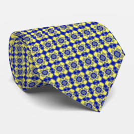 Blue Yellow Checker Argyle Pattern Krawatte