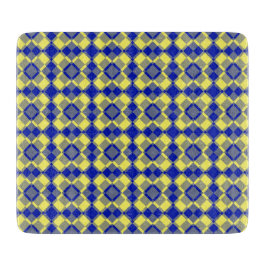 Blue Yellow Checker Argyle Pattern Schneidebrett