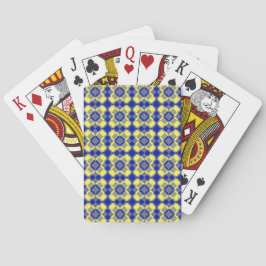 Blue Yellow Checker Argyle Pattern Spielkarten