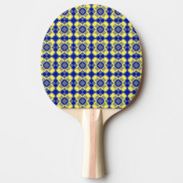 Blue Yellow Checker Argyle Pattern Tischtennis Schläger