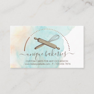 Blue Yellow Circle Baker Cake Maker Visitenkarte