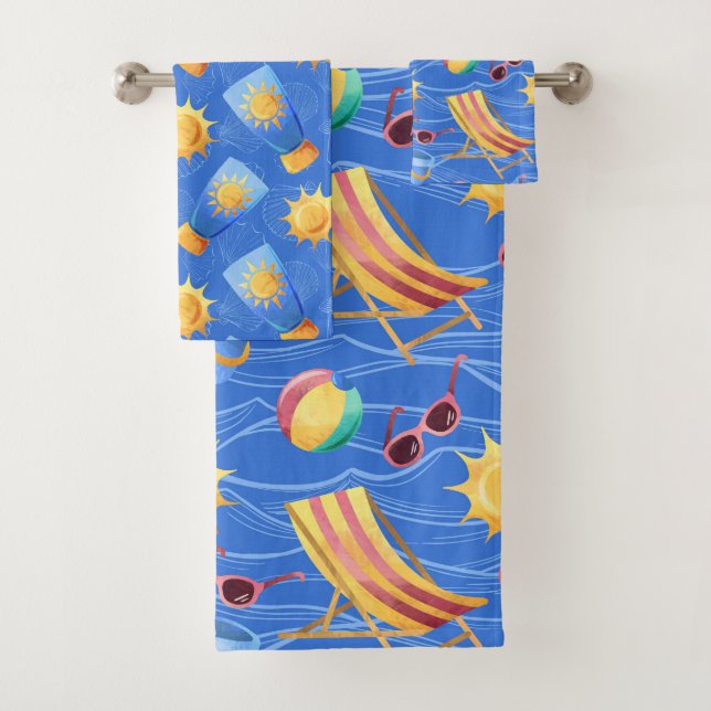 BLUE & YELLOW FLASCHEN MIT SONNENBILDSCHIRM UND SO BADHANDTUCH SET (Insitu)