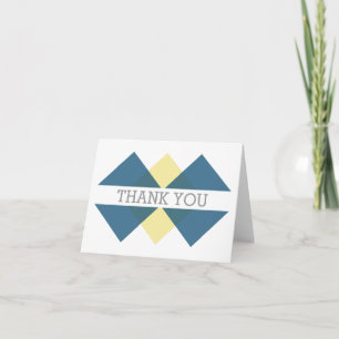 Blue Yellow Geometric Triad Danke Karte