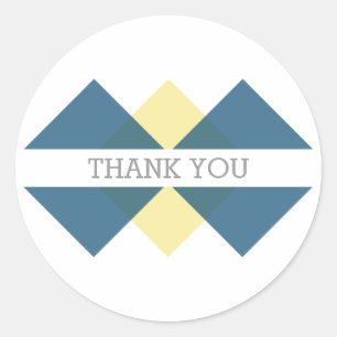 Blue Yellow Geometric Trias Danke Stickers
