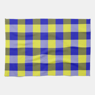 Blue Yellow Gingham Karo Design Geschirrtuch