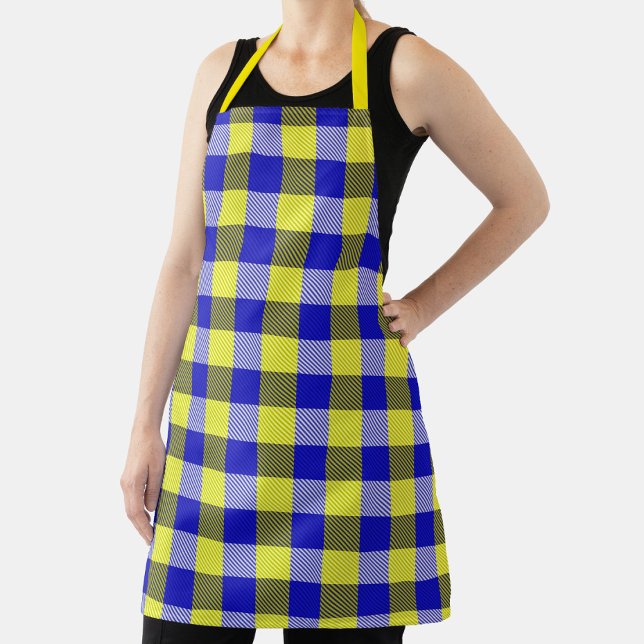 Blue Yellow Gingham Karo Design Schürze (Von Creator hochgeladen)
