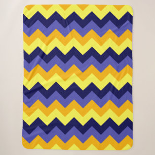 Blue Yellow Gold Chevrons Large Sherpa Blanket Sherpadecke