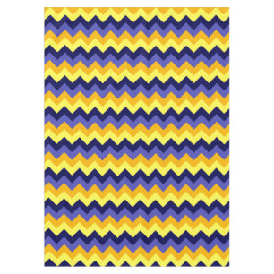 Blue Yellow Gold Chevrons Medium Tablecloth Tischdecke