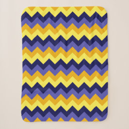 Blue Yellow Gold Chevrons Small Sherpa Blanket Sherpadecke