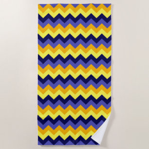 Blue Yellow Gold Chevrons Strandtuch