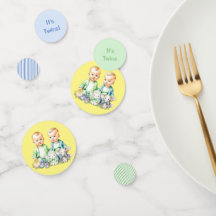 Blue Yellow Green Twin Boys Themed Baby Dusche
