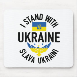 BLUE & YELLOW I STAND MIT UKRAINE MOUSEPAD