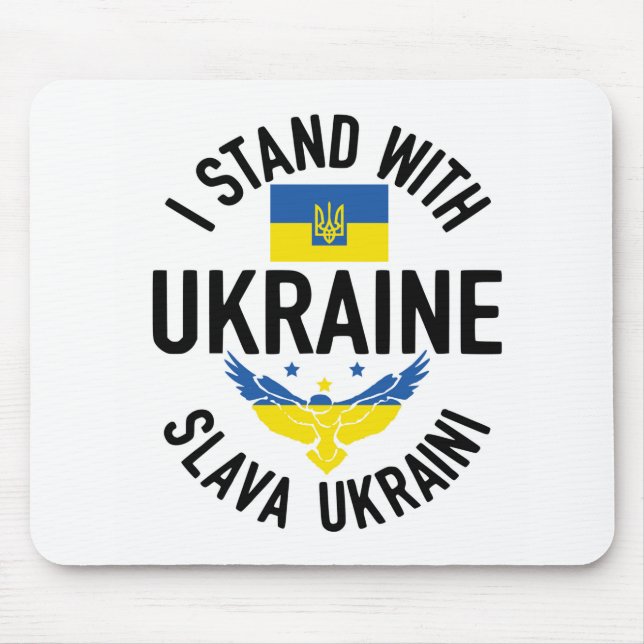 BLUE & YELLOW I STAND MIT UKRAINE MOUSEPAD (Vorne)