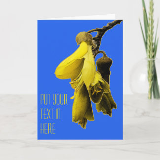 BLUE YELLOW KOWHAI BLUME NZ KIWI CUSTOM GREETINGS KARTE