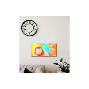 Blue Yellow Modern Stretched Canvas Print Wall Art Leinwanddruck