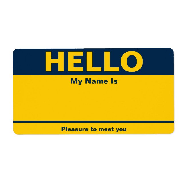 Blue Yellow Name Tag - Etikett (Vorne)