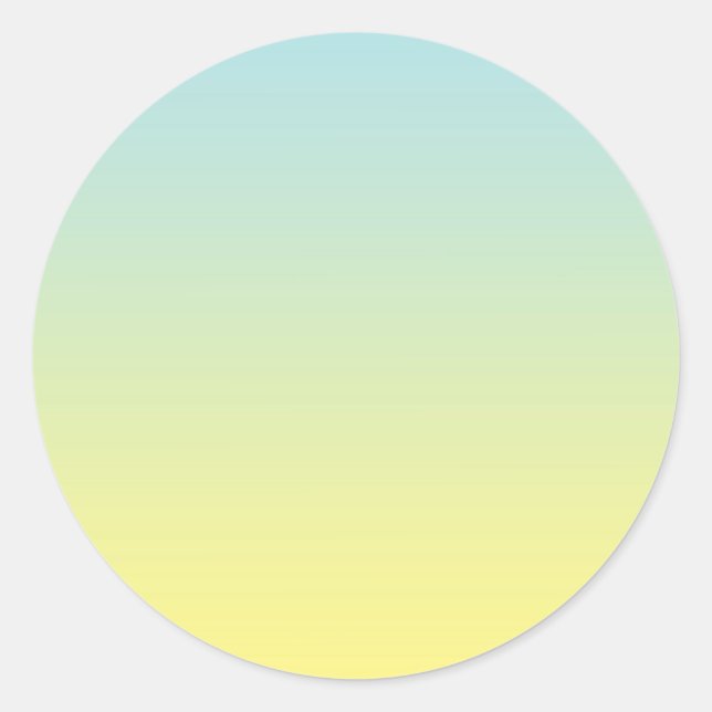 Blue & Yellow Ombre Runder Aufkleber (Vorderseite)