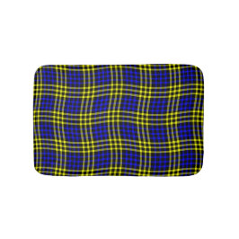 Blue Yellow Plaid Checker Seamless Pattern Badematte