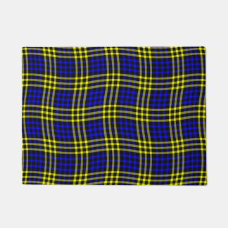 Blue Yellow Plaid Checker Seamless Pattern Fußmatte