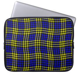 Blue Yellow Plaid Checker Seamless Pattern Laptopschutzhülle