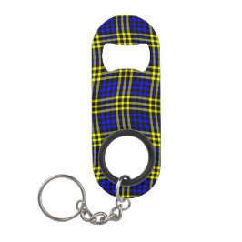 Blue Yellow Plaid Checker Seamless Pattern Mini Flaschenöffner